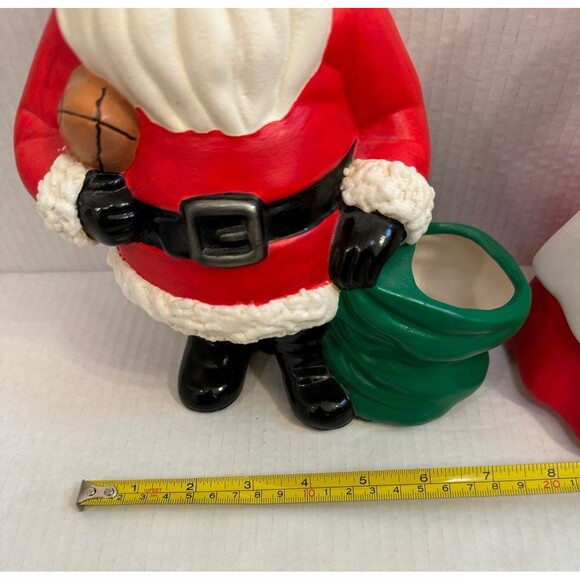 Mr and Mrs Santa Claus 1970's Ceramic Mold Figures 10” Handmade Vintage - Picture 5 of 11